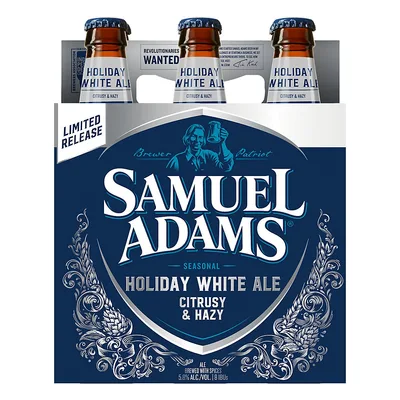 Samuel Adams Holiday White Ale Seasonal Beer 6 Pk Bottles