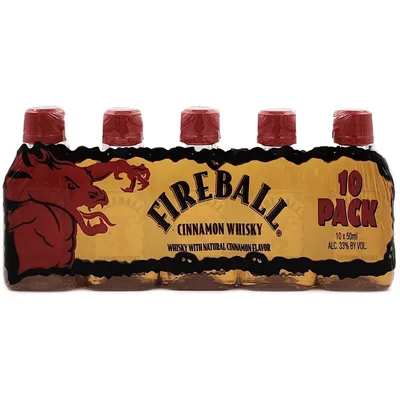 Fireball Whiskey, Cinnamon, Red Hot 50 Ml