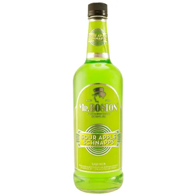 Mr. Boston Sour Apple Schnapps Liqueur 1l 30 Proof