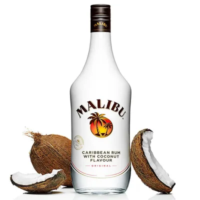 Malibu Coconut Original Caribbean White Rum Liqueur Bottle (750 Ml)