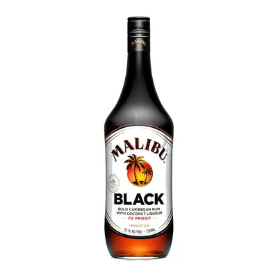 Malibu Black 70 Proof Coconut Rum Liqueur 750 Ml