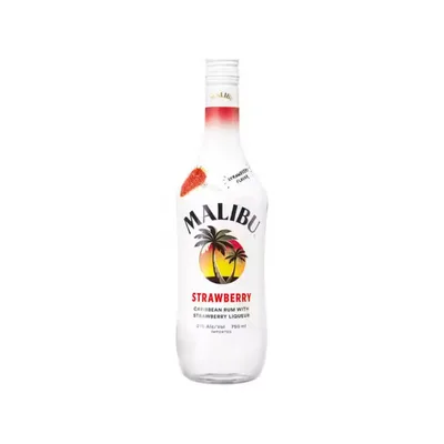 Malibu Strawberry Flavored White Rum - 750ml Bottle