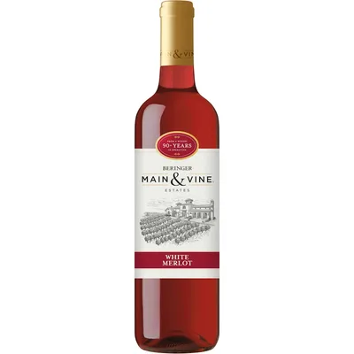 Beringer Main & Vine White Merlot California Rose Wine, 750 Ml