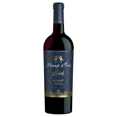 Menage a Trois Lavish Merlot California Red Wine, 750 Ml