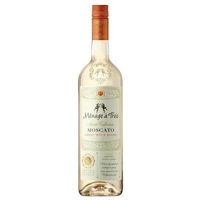 Menage a Trois Sweet White Blend Collection Moscato California Wine, 750 Ml