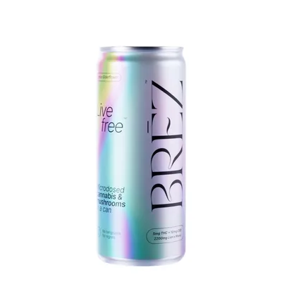 Brez Lemon Elderflower D9+CBD+Mushroom Infused Beverage