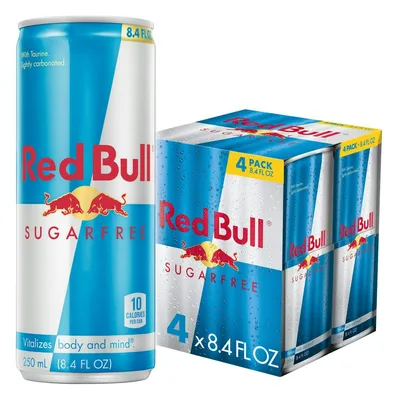 Red Bull Sugar Free Energy Drink, 8.4 Fl Oz, Pack Of 4 Cans
