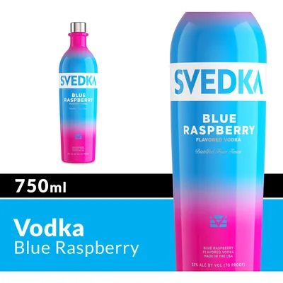 Svedka Blue Raspberry Vodka, 750 mL Bottle, 70 Proof