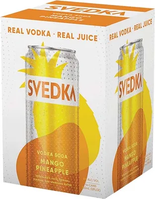Svedka Mango Pineapple Vodka Soda 4-Pack 12oz Can