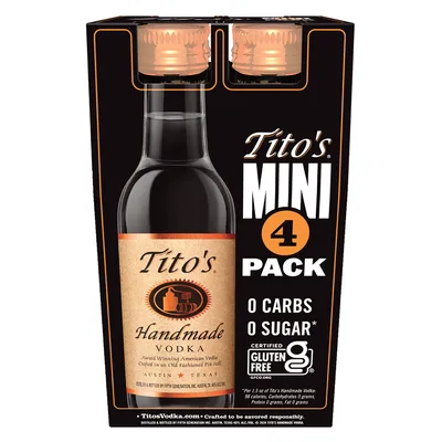 Tito's Handmade Vodka Mini, 4 Pack