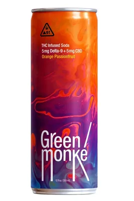Green Monke Monkey THC Infused Soda Blue Raspberry