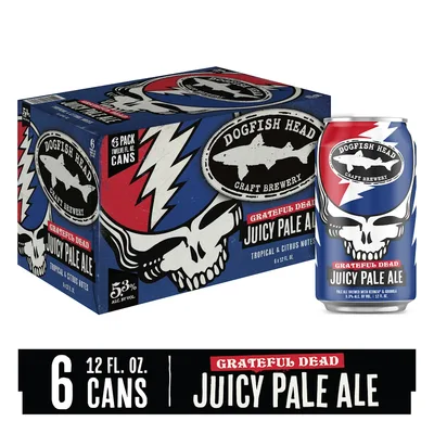 Dogfish Head Beer, Juicy Pale Ale, Grateful Dead