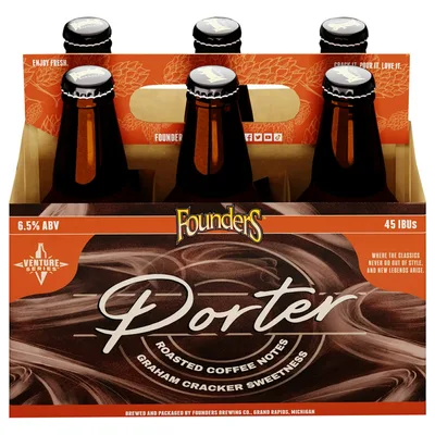Founders Porter Beer - 6pk/12 Fl Oz Bottles