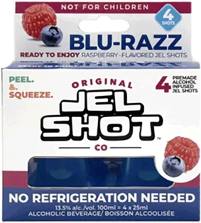 Original Jel Shot Blu-Razz (4 Pack Cans)