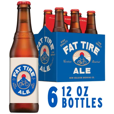 New Belgium Fat Tire 6 Pack Amber Ale Beer 6