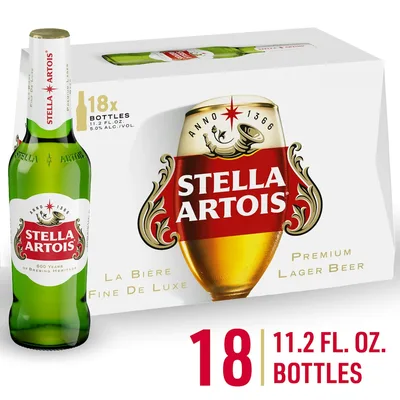 Stella Artois Premium Lager Beer - 18pk/11.2 Fl Oz Bottles