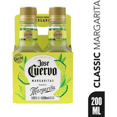 Jose Cuervo Classic Lime Authentic Margarita, 4 Pack 200 Ml