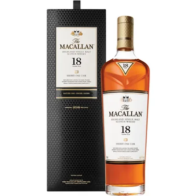 The Macallan 18 Year Old Sherry Oak Cask Highland Single Malt Scotch Whisky