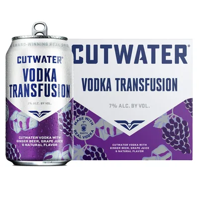 Cutwater Spirits Grape Vodka Transfusion Canned Cocktail 4pk