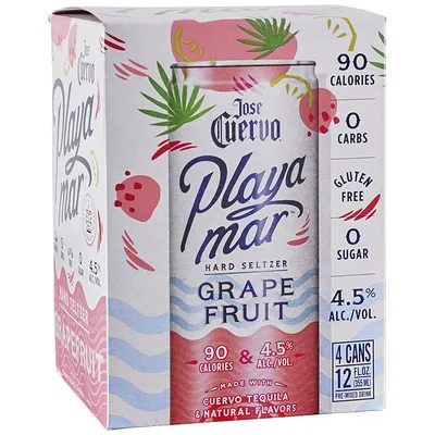 Jose Cuervo Playa Mar Grapefruit Hard Seltzer 4-pack Cans