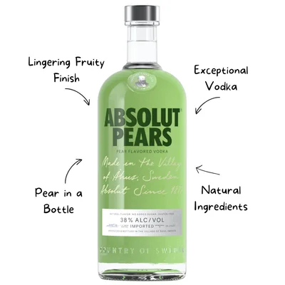 Absolut Pear Flavored Vodka Pears 76 750Ml