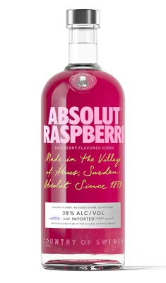 Absolut Raspberri Flavored Raspberry Vodka, 750 Ml Bottle, 76 Proof