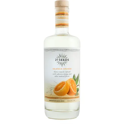 21 Seeds Tequila, Valencia Orange, Blanco 750 Ml