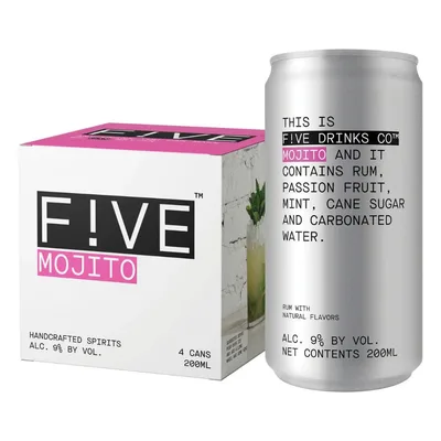 Five Drinks Mojito 200ml 4-Pack Can