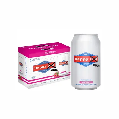 Happy Dad Mom Raspberry Hard Seltzer 12 Pack 12oz Cans