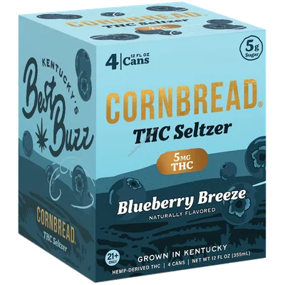 Cornbread Hemp 4 Pk Blueberry Breeze THC Seltzer 5mg