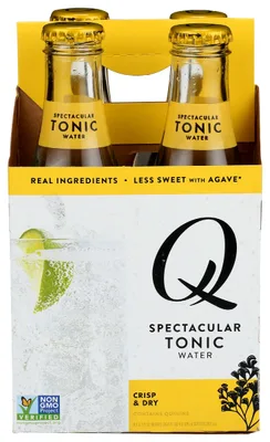 Q Mixers Drinks 4 Pack Tonic Water Glass Bottles