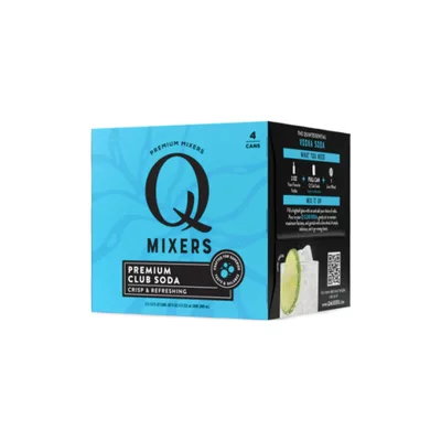 Q Mixers Club Soda - 4pk/222ml Cans