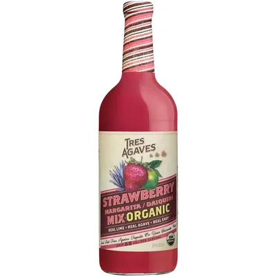 Tres Agaves Organic Strawberry Margarita Mix - 1L Bottle