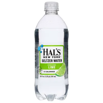 Hal's New York Lime Seltzer Water 20 Fl Oz