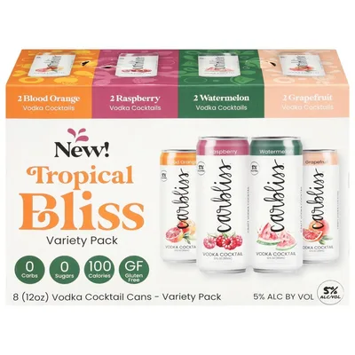 Carbliss Tropical Bliss Vodka Cocktail Variety Pack