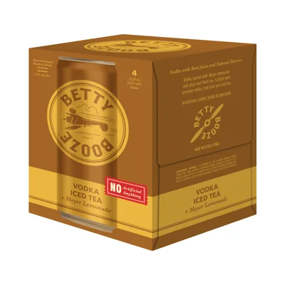 Betty Booze Vodka Tea Meyer Lemonade - 4pk 12oz Cans