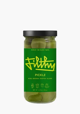 Filthy Pickle Stuffed Olives – Premium Cocktail Garnish