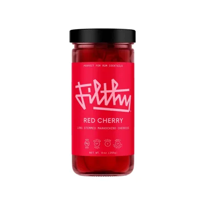 Filthy Red Cherry Maraschino Cherries, 8 Ounce